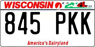 WI license plate 845PKK
