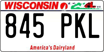 WI license plate 845PKL