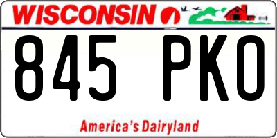 WI license plate 845PKO