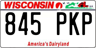 WI license plate 845PKP