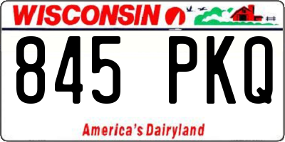 WI license plate 845PKQ