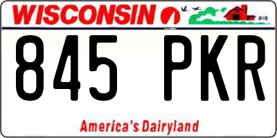 WI license plate 845PKR