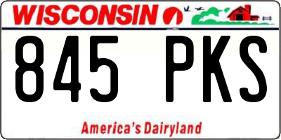 WI license plate 845PKS