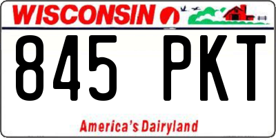 WI license plate 845PKT