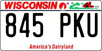 WI license plate 845PKU