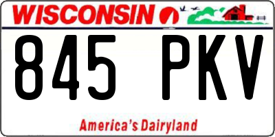 WI license plate 845PKV