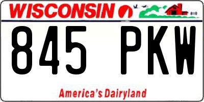 WI license plate 845PKW