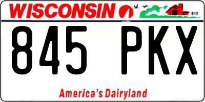 WI license plate 845PKX