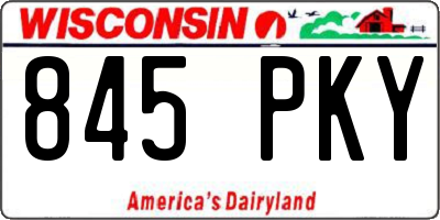 WI license plate 845PKY