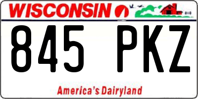 WI license plate 845PKZ