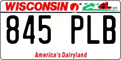 WI license plate 845PLB