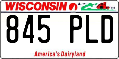 WI license plate 845PLD