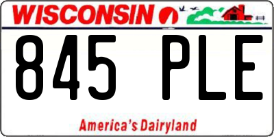 WI license plate 845PLE