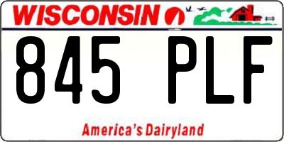 WI license plate 845PLF