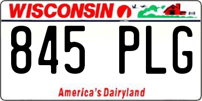 WI license plate 845PLG