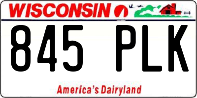 WI license plate 845PLK