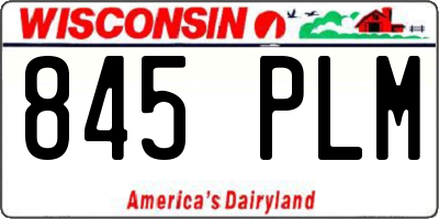 WI license plate 845PLM