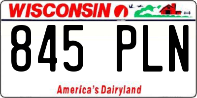 WI license plate 845PLN