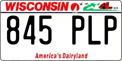 WI license plate 845PLP