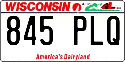 WI license plate 845PLQ