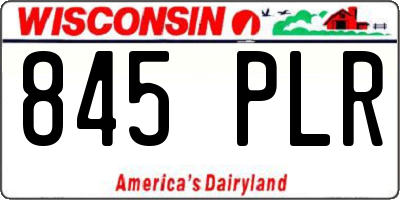 WI license plate 845PLR
