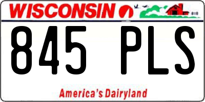 WI license plate 845PLS