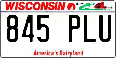 WI license plate 845PLU