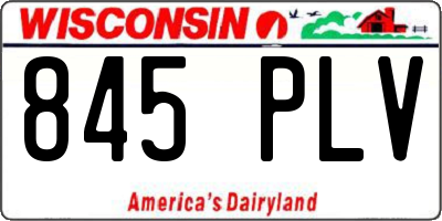 WI license plate 845PLV