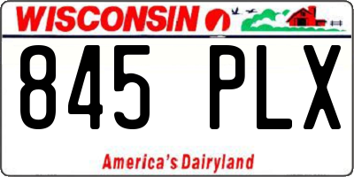WI license plate 845PLX