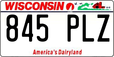 WI license plate 845PLZ