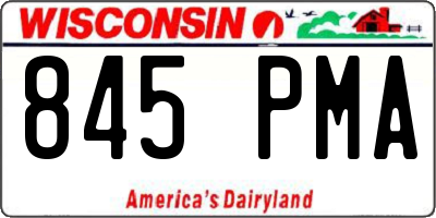 WI license plate 845PMA