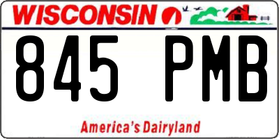 WI license plate 845PMB