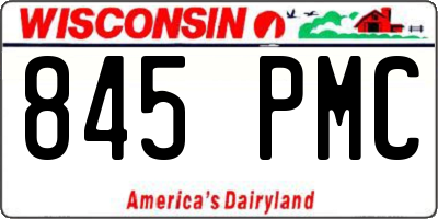 WI license plate 845PMC