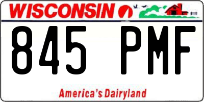 WI license plate 845PMF