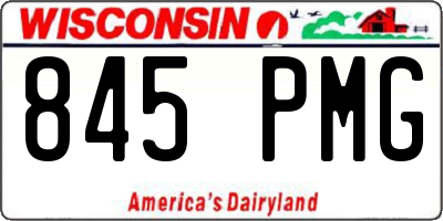 WI license plate 845PMG