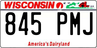 WI license plate 845PMJ