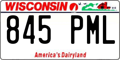 WI license plate 845PML