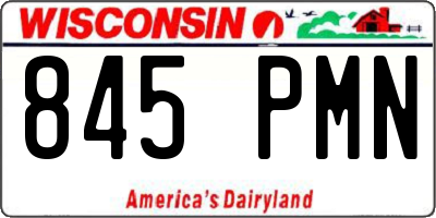 WI license plate 845PMN
