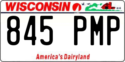 WI license plate 845PMP
