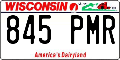 WI license plate 845PMR