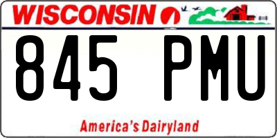 WI license plate 845PMU