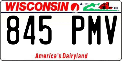 WI license plate 845PMV