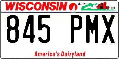 WI license plate 845PMX