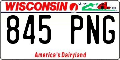 WI license plate 845PNG