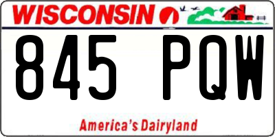 WI license plate 845PQW