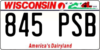 WI license plate 845PSB