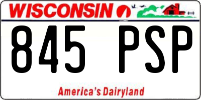 WI license plate 845PSP