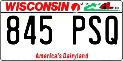 WI license plate 845PSQ
