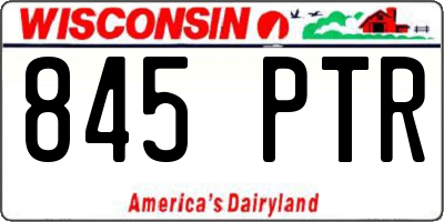 WI license plate 845PTR