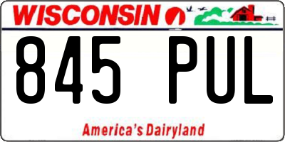 WI license plate 845PUL